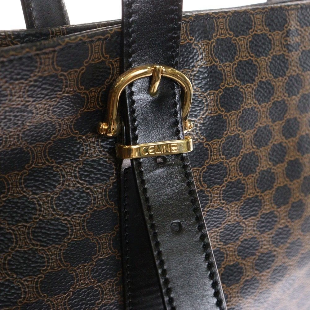 【人気｝セリーヌ トートバッグ ハンドバッグ マカダム柄 ブラック　レザー　金具 CELINE (セリーヌ) マカダム トートバッグ ハンドバッグ