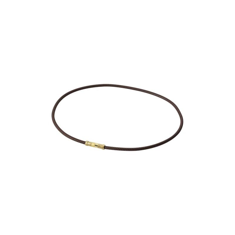 phiten ファイテン ネックレス RAKUWA磁気チタンネックレス レザースタイル ブラウン ゴールド 50cm 0