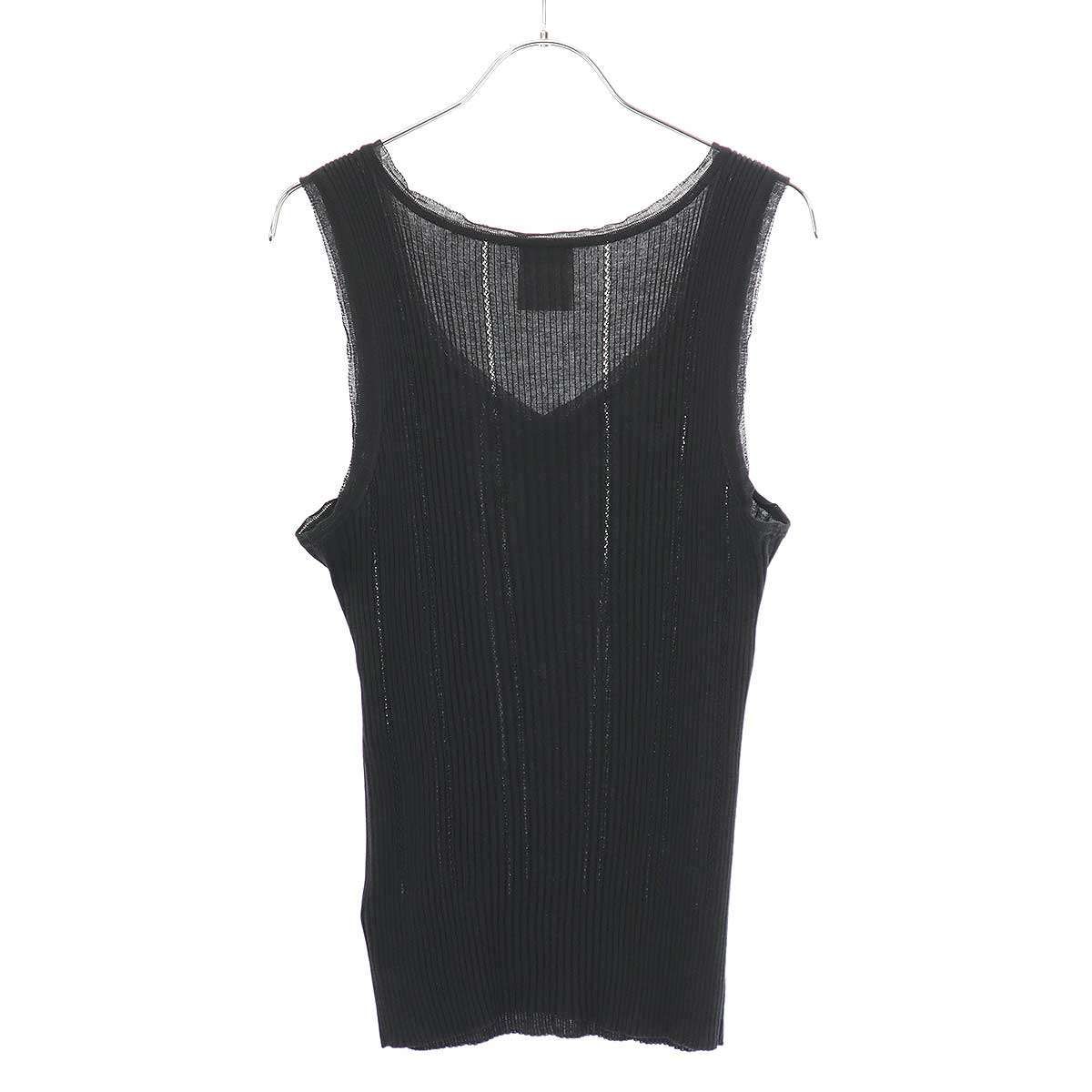 CHANEL - CHANEL シャネル ココマークボタンリブタンクトップ P32726K00786 ブラック 42 CHANEL シャネル ココマークボタンリブタンクトップ P32726K00786