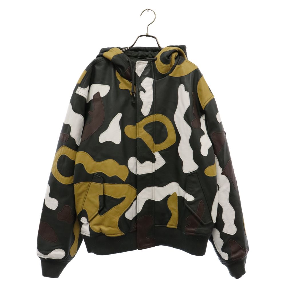 SUPREME (シュプリーム) 19AW Camo Leather Hooded Jacket カモ レザー
