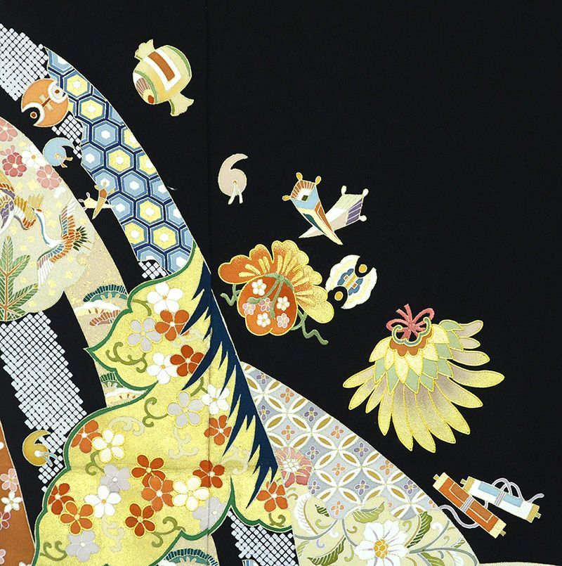 記念感謝祭☆正絹特撰京友禅伝統工芸染祝い毬に四季花の豪華ぼかし☆お