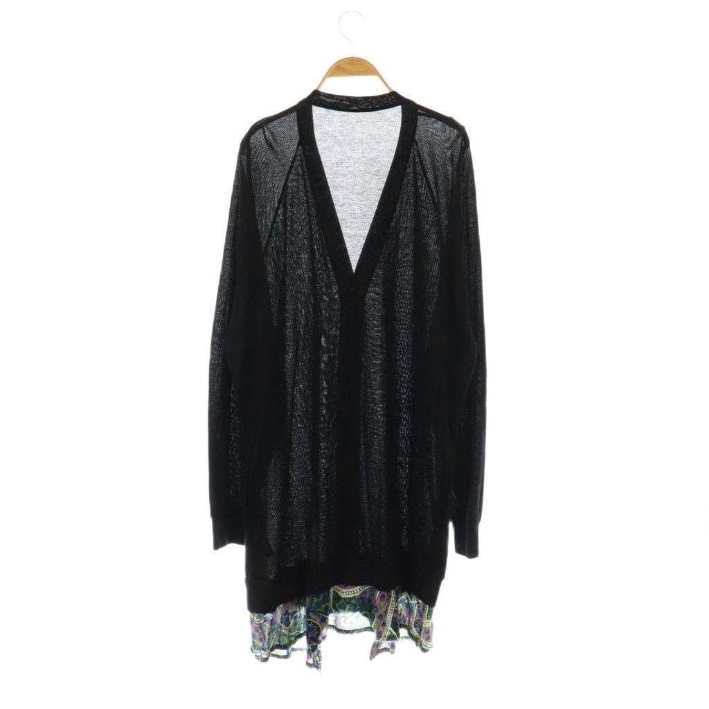 Y's ブラック ロングカーディガン サイズ2 ワイズ Y's ヨウジヤマモト 裾ドッキング ロングカーディガン 2