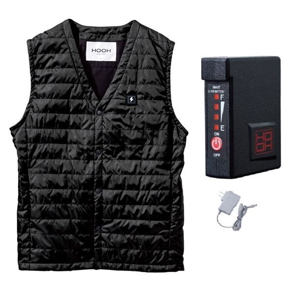 村上被服 1077 インナーヒートベスト ブラック L 節約 バッテリー