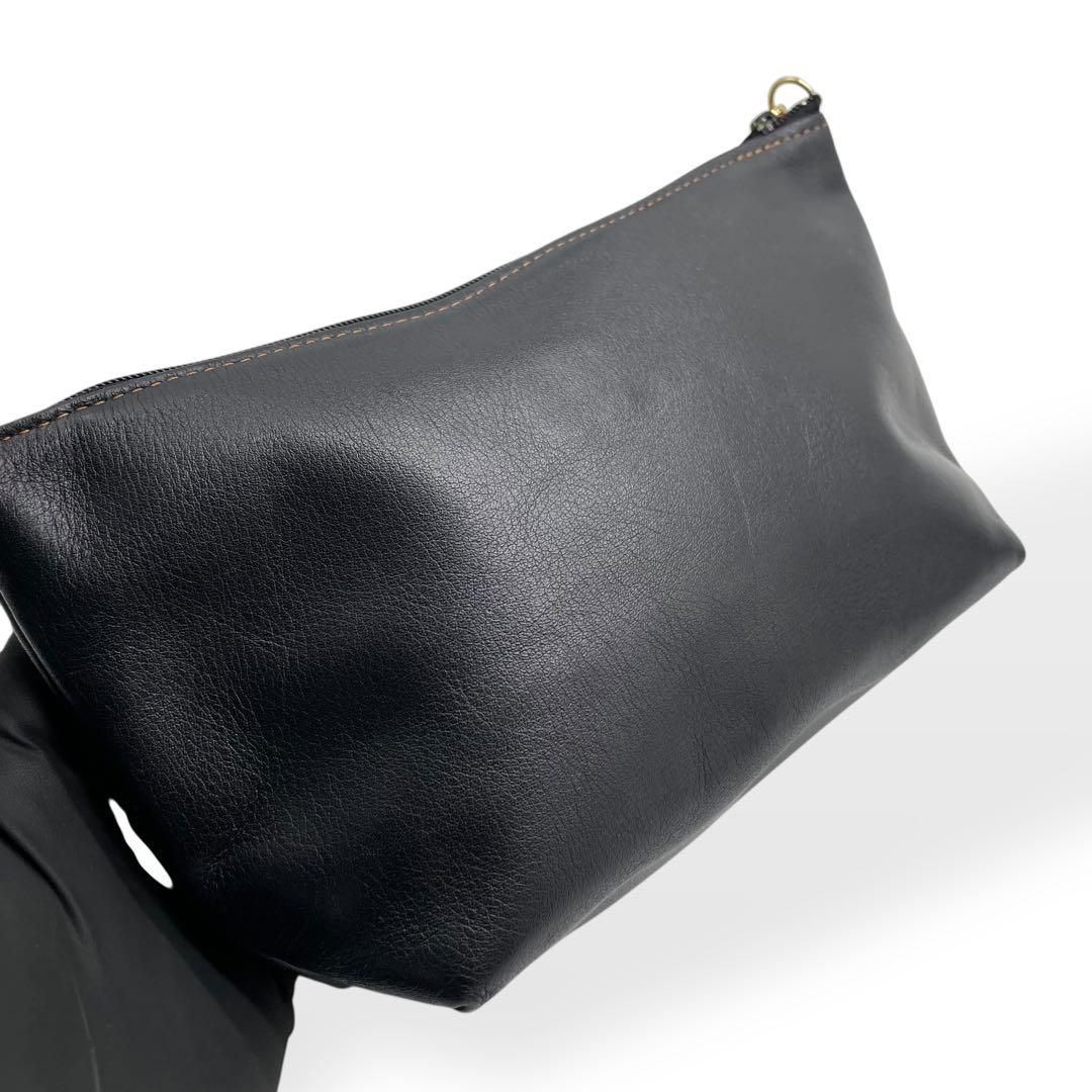 未使用2点セット◎SEEKER 本革 トートバッグ＆ミニショルダー 黒 レザー