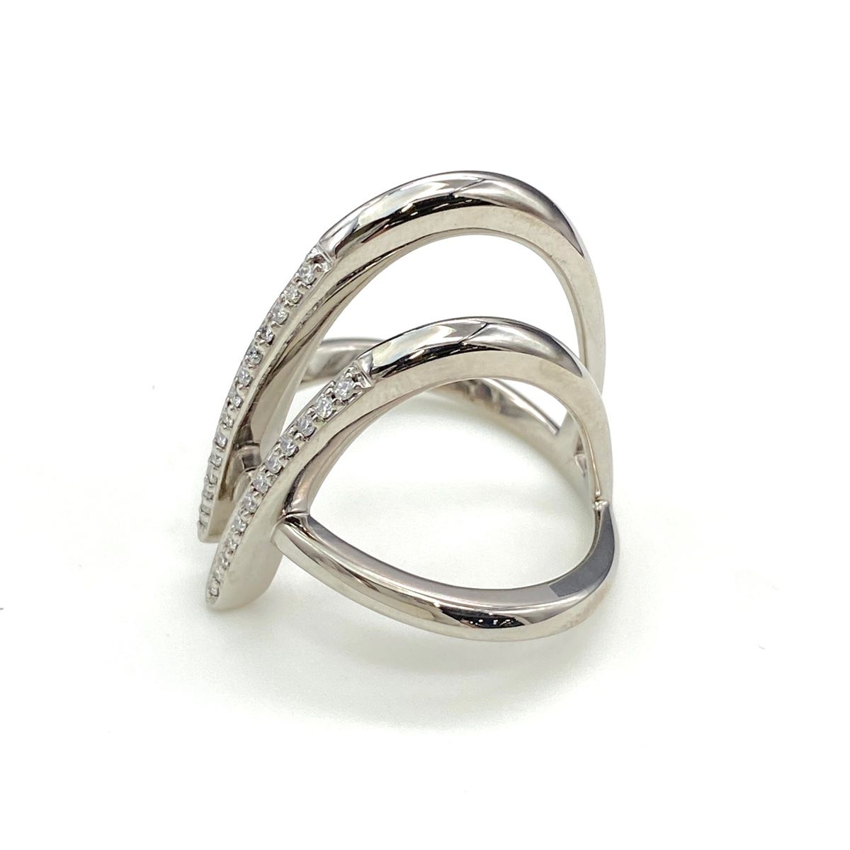 KARATI カラッチ デザインリング WG ホワイトゴールド 指輪 メレダイヤ リング 19号 K18 WG ダイヤモンド レディース
