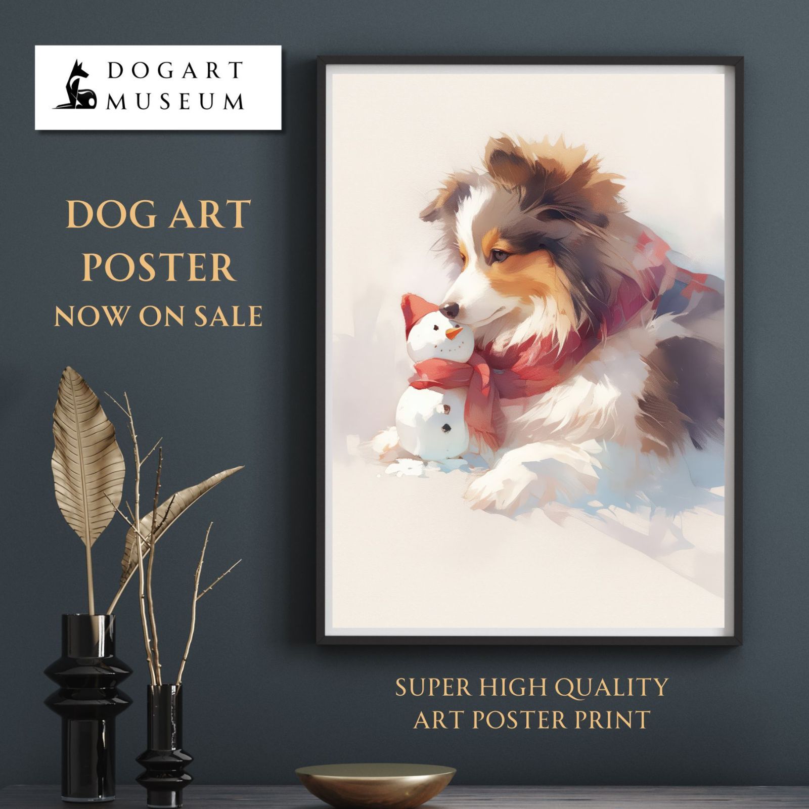 雪犬戯舞 - ラフコリー/シェルティー犬 注文 No.1】ジークレー版画＊名