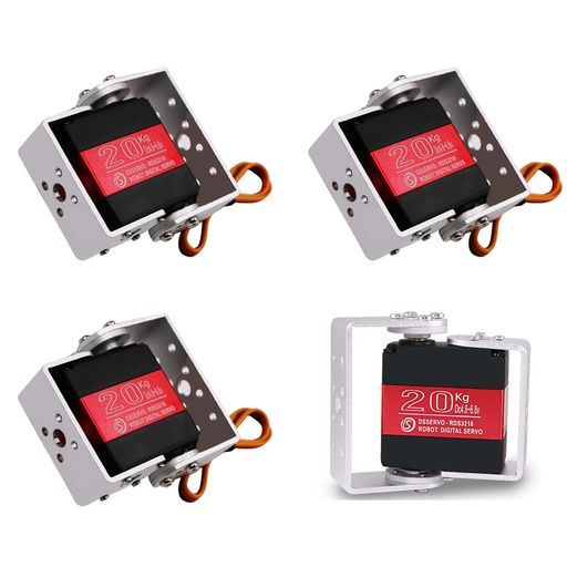 RCmall4個RDS321820KGデュアルシャフトUマウントRCデジタルサーボ-防水ロボットアームサーボ-DIYバハ車1/81/10スケールクローラー(180度)のUマウントブラケットと高トルク