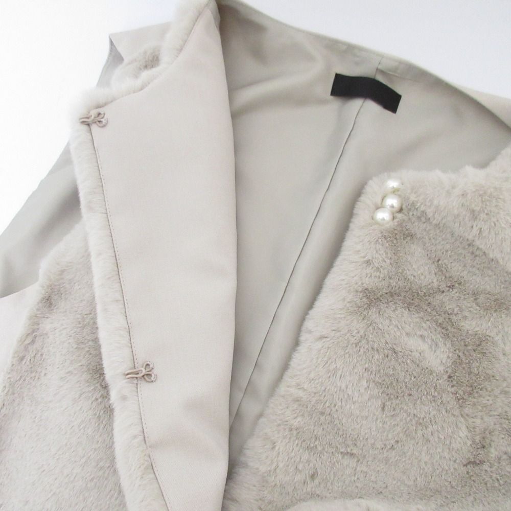 良品 24AW TO BE CHIC トゥービーシック フェイクファー3WAYジレ ベスト サイズX ベージュ レディース 古着 中古 フェイクファー3WAYジレ(ベスト)｜TO BE CHIC(トゥー ビー