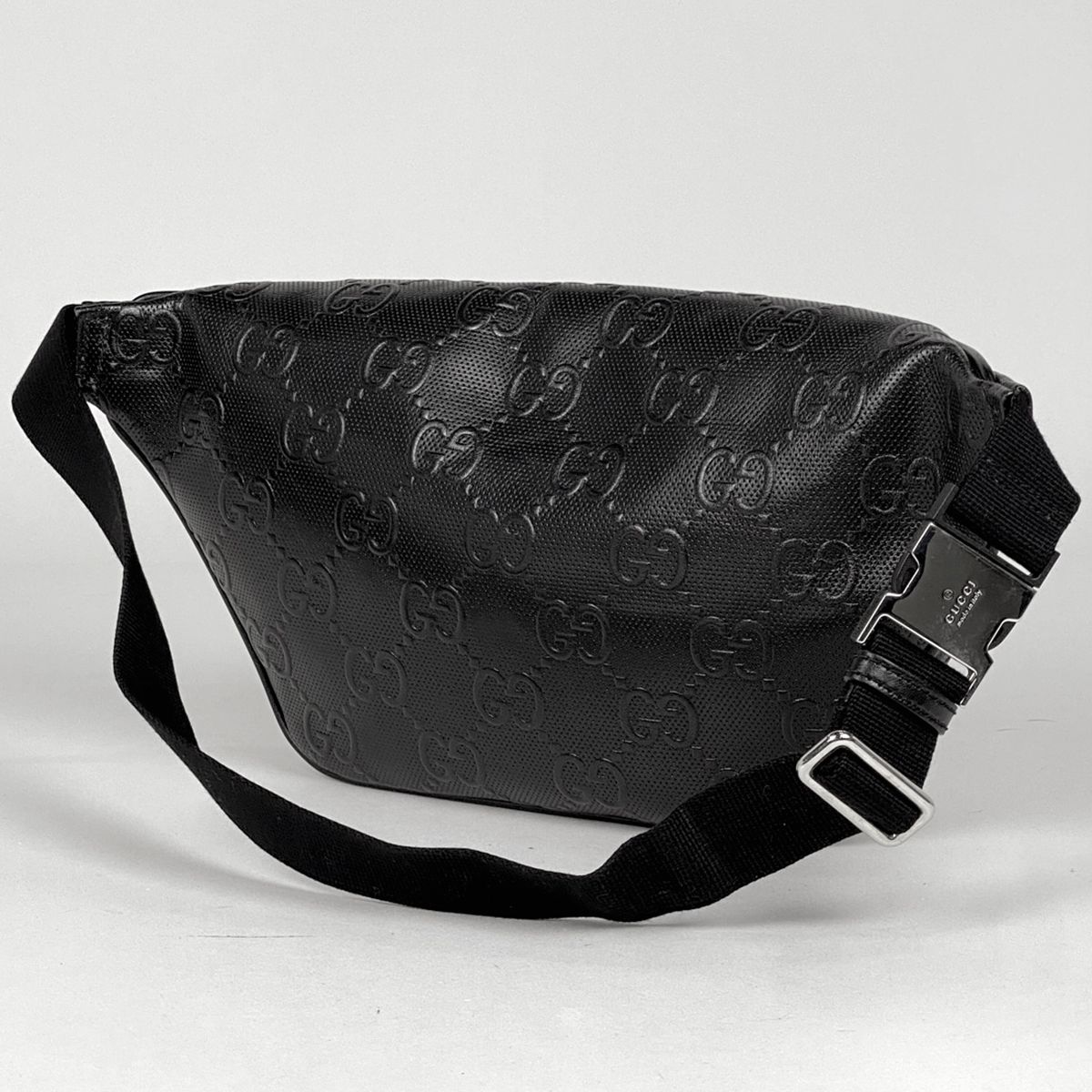 グッチ GUCCI GGエンボス ベルトバッグ ウエストバッグ ボディバッグ レザー ブラック 645093 メンズ