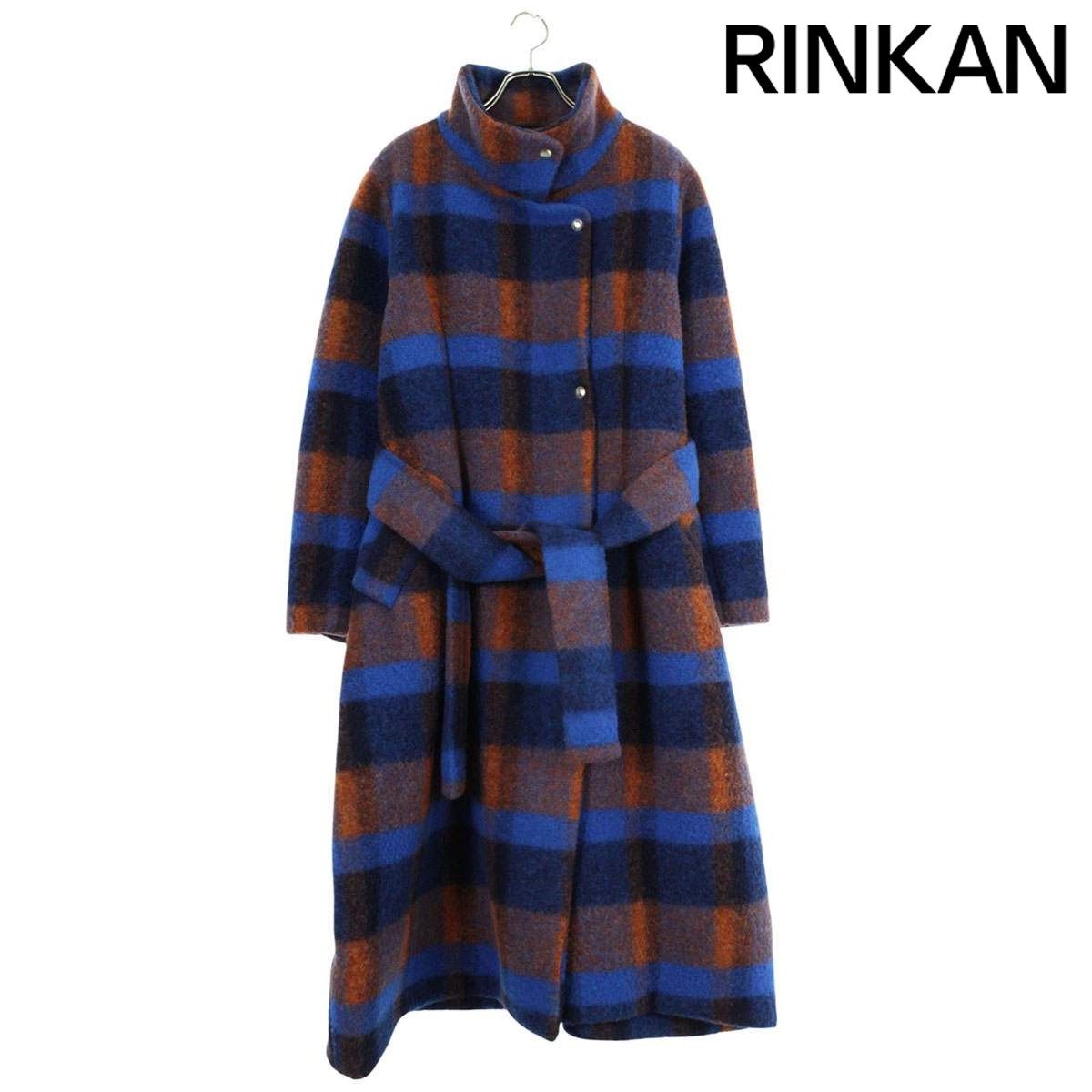 ヘンリックヴィブスコフ AW22-F629 チェックプリントロングコート レディース S