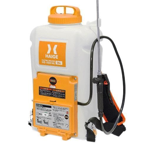 HAIGE ハイガー 電動噴霧器 16L 充電式 背負 小型 バッテリー式 除草 防除 消毒 簡単 家庭菜園 HG-KBS16L イエロー