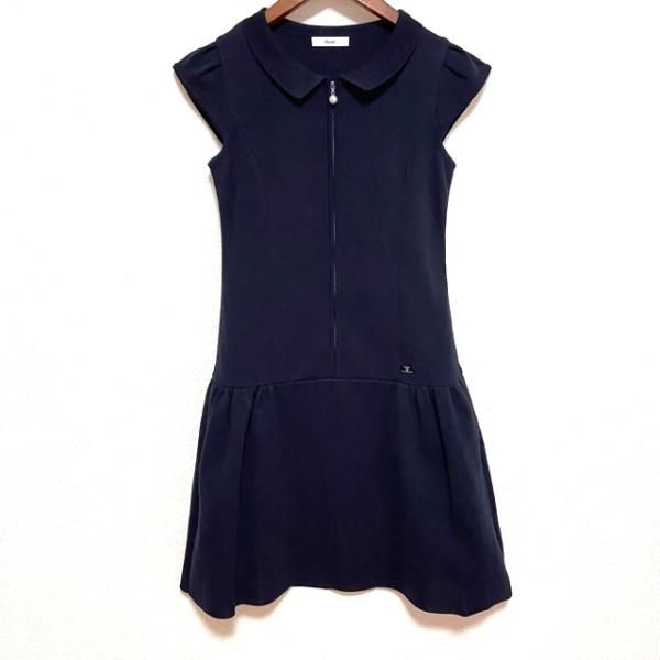 ルネ rene ワンピース snc ルネ Rene ワンピース 34 紺 6832160 ジップアップ パール