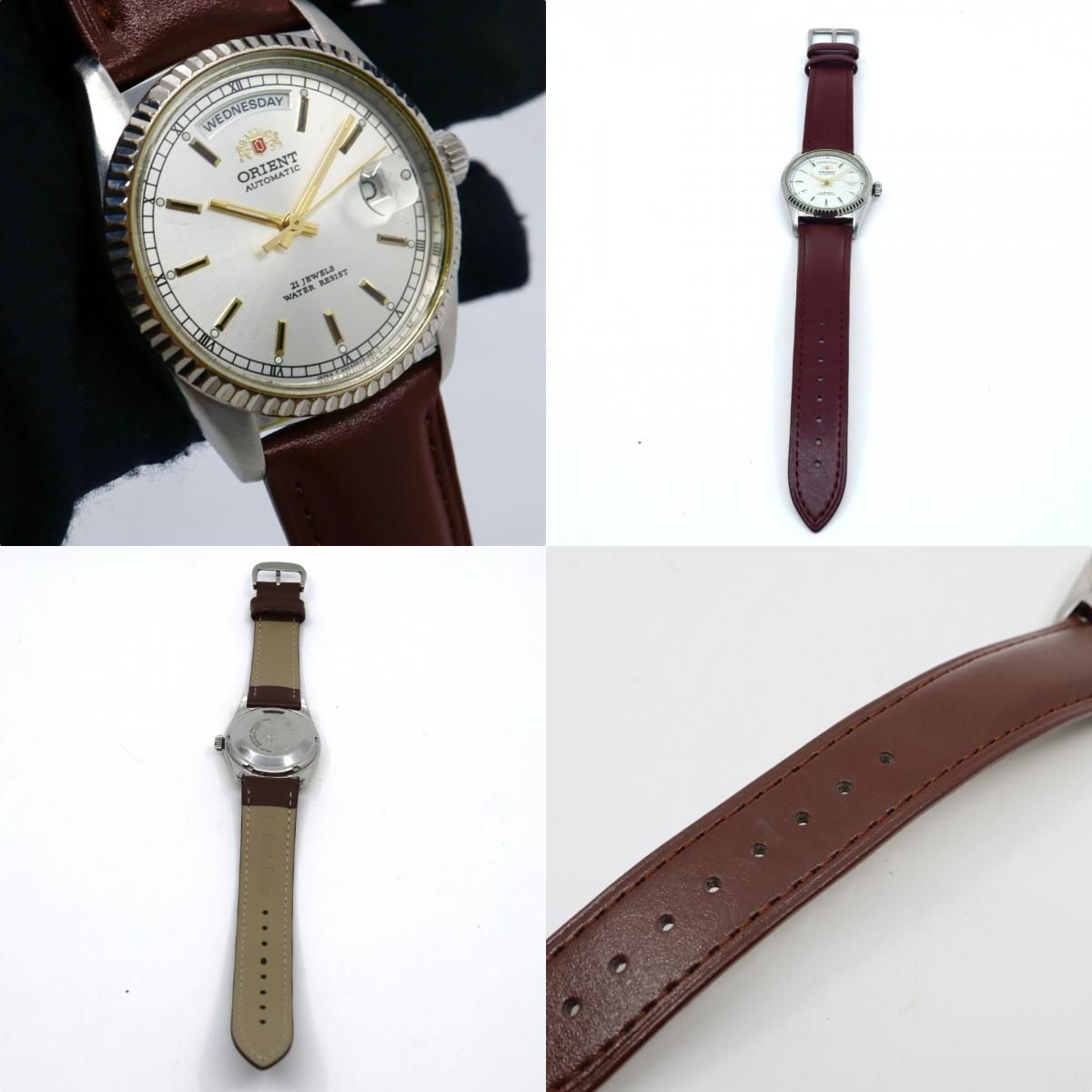 極美品】 稼働品 新品ベルト ORIENT オリエント 腕時計 46E701-91 自動