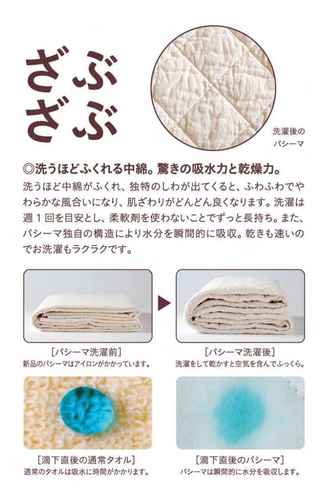 パシーマ パットシーツ シングル ×2枚組 きなり色 2枚セット 新品 110×210cm きなり シングル 敷きパッド パットシーツ 旧品名サニセーフ パシーマ