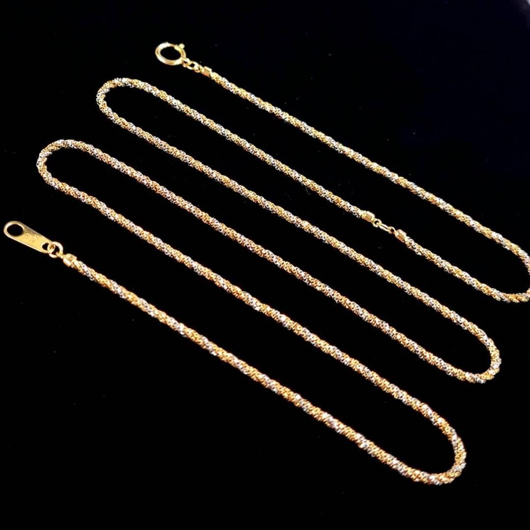 51cm 18金 k18yg プラチナ pt850 ロープチェーン ネックレス - メルカリ 