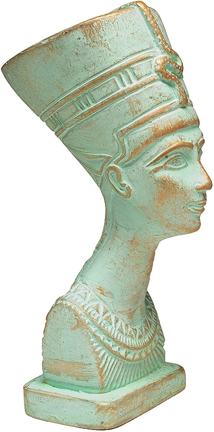 緑青仕上げ -古代エジプト ネフェルティティ女王 胸像 彫刻
