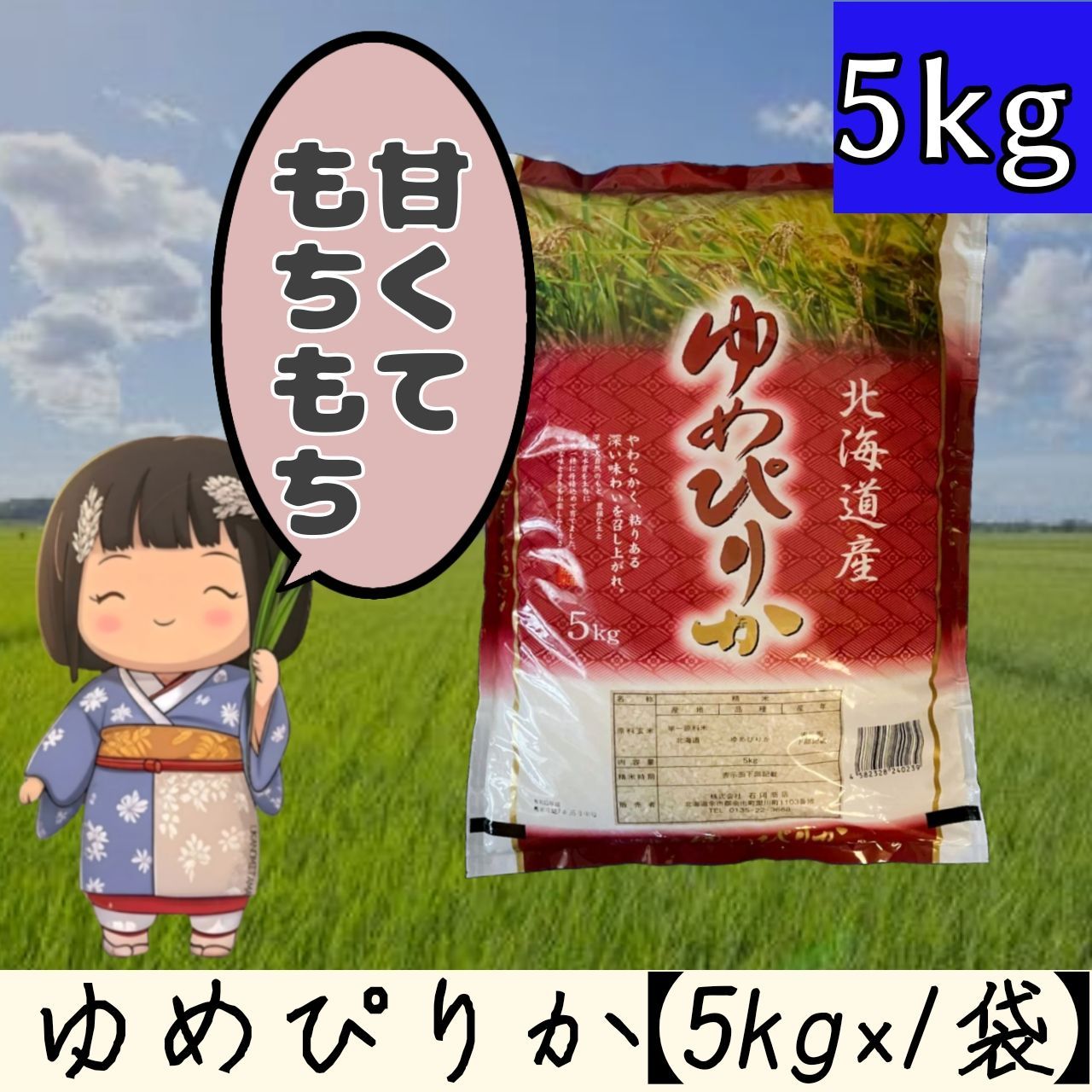 ゆめぴりか 北海道産 5kg 令和6年産 8月中旬精米 白米 お米
