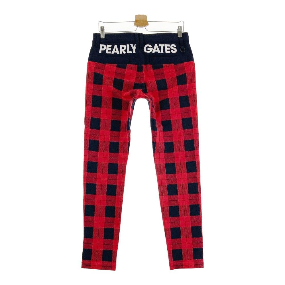 サイズ：4 PEARLY GATES パーリーゲイツ  ストレッチパンツ チェック柄 レッド系 [240101468413] ゴルフウェア メンズ ストスト PEARLY GATES パーリーゲイツ ストレッチパンツ チェック柄