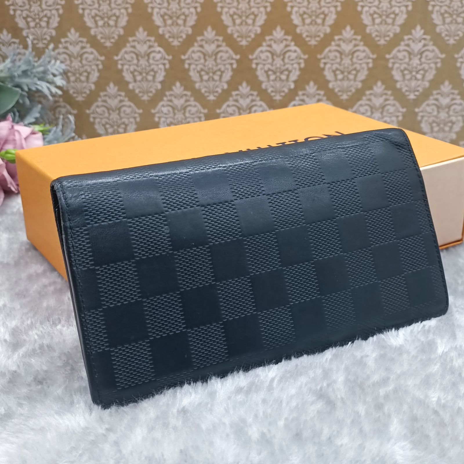 LOUISVUITTON 】 ルイヴィトン ダミエアンフィニ ポルトフォイユブラザ オニキス 長財布 ロングウォレット 本革 カーフレザー ブラック  最短即日発送いたします！ 791 - メルカリ