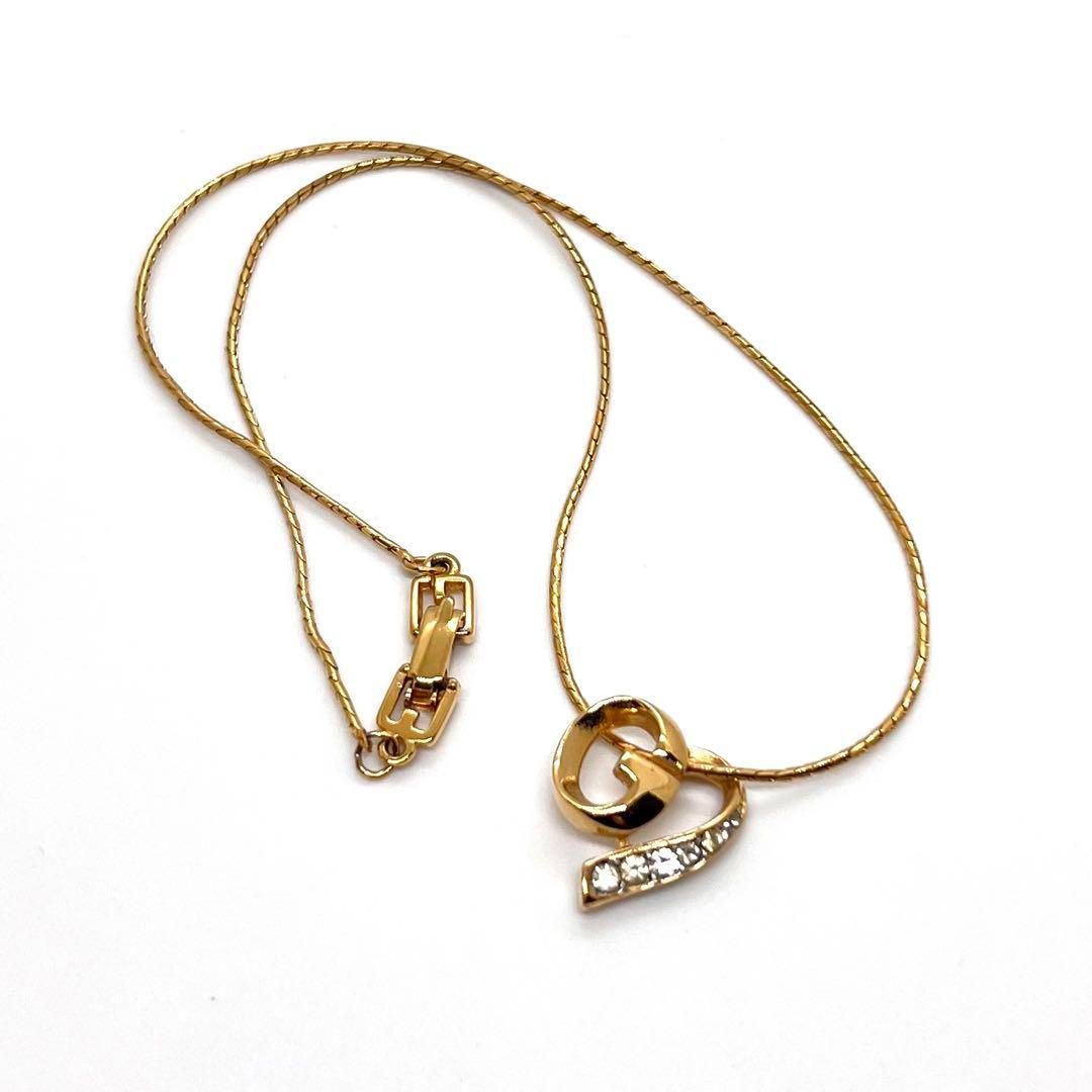 美品☆ GIVENCHY ジバンシー ネックレス ハート ラインストーン