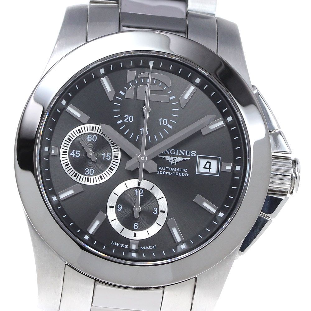 ロンジン LONGINES L3.661.4 コンクエスト クロノグラフ 自動巻き メンズ良品保証書付き_822770