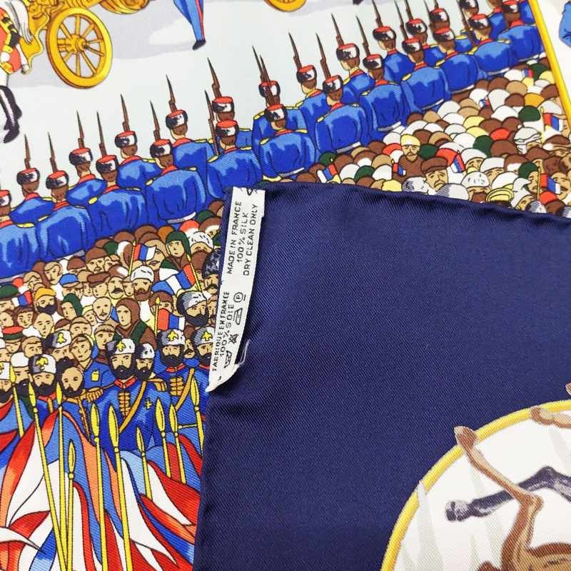 エルメス　カレ90　シルクスカーフ　モスクワ大行進 HERMES エルメス スカーフ カレ90 GRAND CORTEGE A MOSCOU