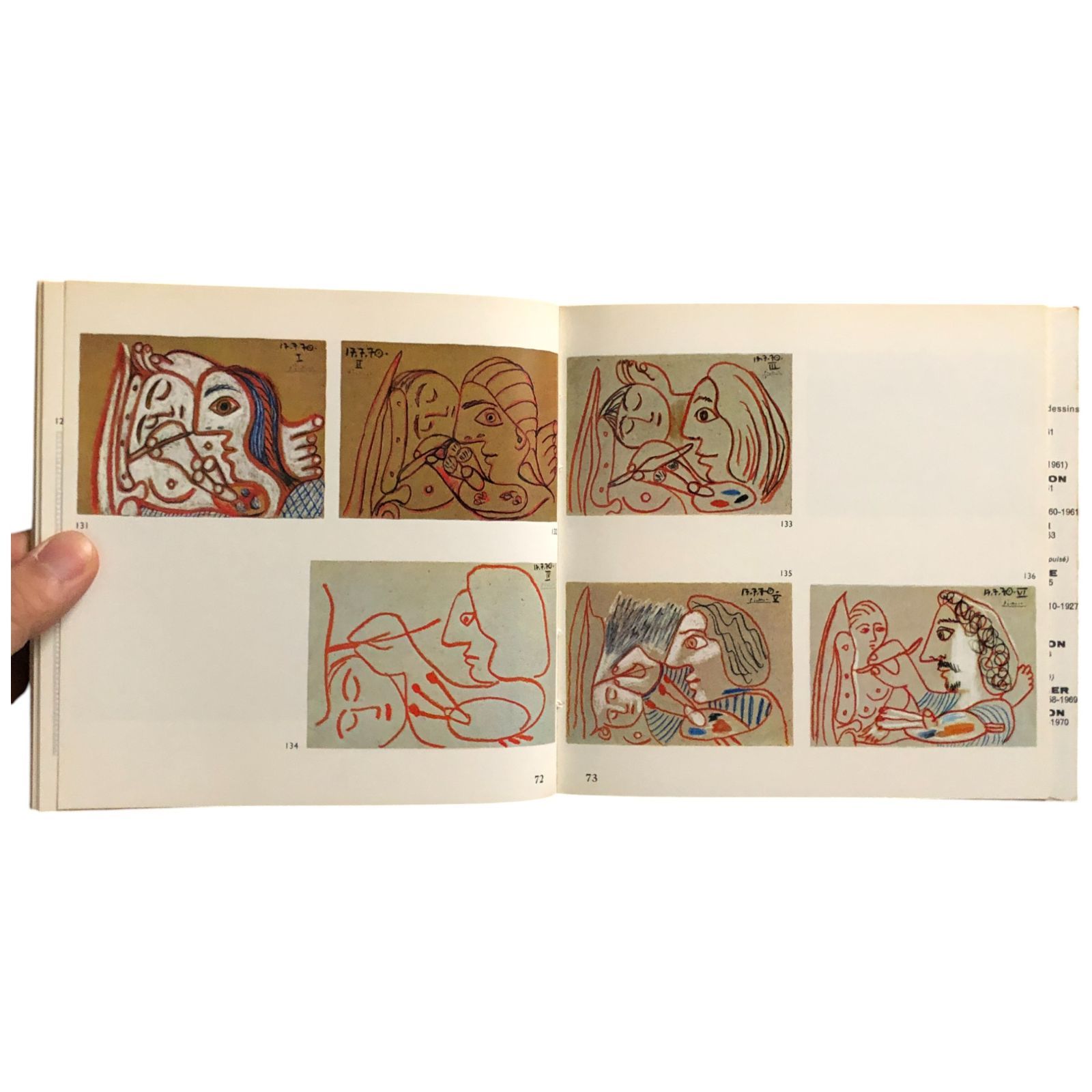 PICASSO Dessins en noir et en couleurs 1 Pablo Picasso 1971