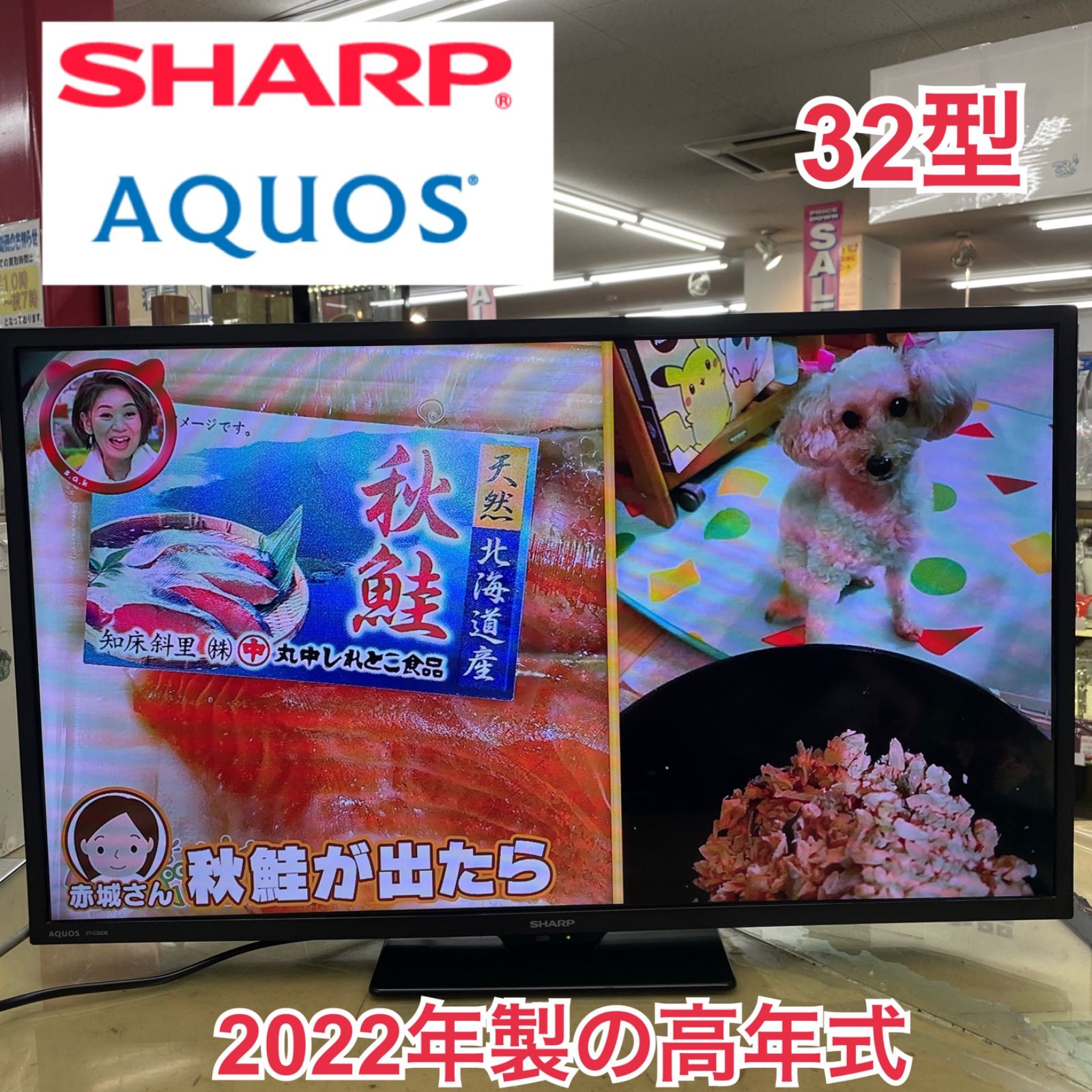 R722☀️ SHARP 32型 地デジTV 22年製 2T-C32DE 液晶テレビ 動作 済 クリーニング済