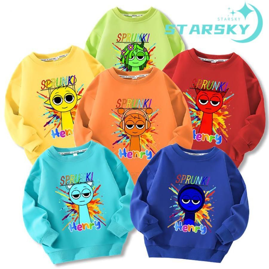 トレーナー　Sprunki スプランキー キッズ スウェット 長袖Tシャツ　 トップス　可愛い　長袖　子供 春秋 可愛い プレゼント　ギフト