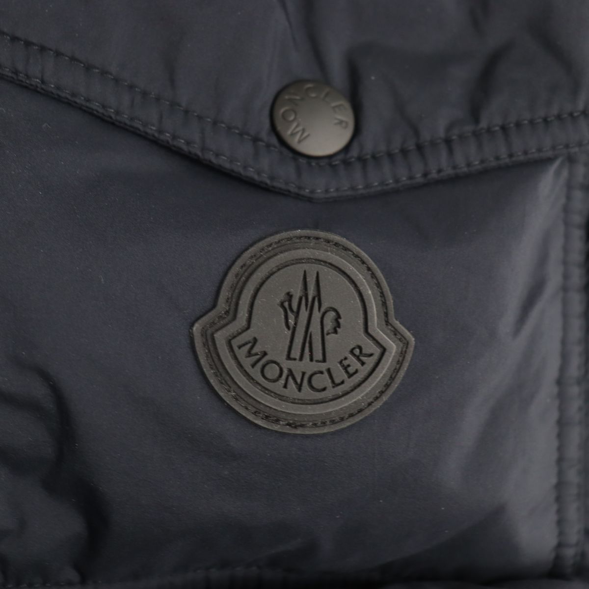 美品◆20-21AW MONCLER モンクレール MAURES/モーレス ラバーワッペン付き ダブルジップ ダウンジャケット ネイビー 4 正規品  ハンガー付き