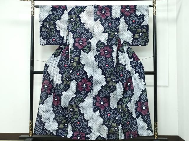 平和屋着物 上 夏物 浴衣 有松鳴海絞り 草花文 綿 CZAA3738s5