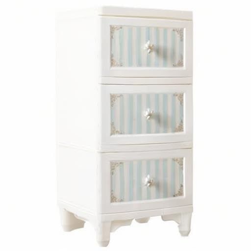 ILC 着せ替えできる収納チェスト ストライプミント 3段 ドレスチェンジチェスト DPC-03-STMI