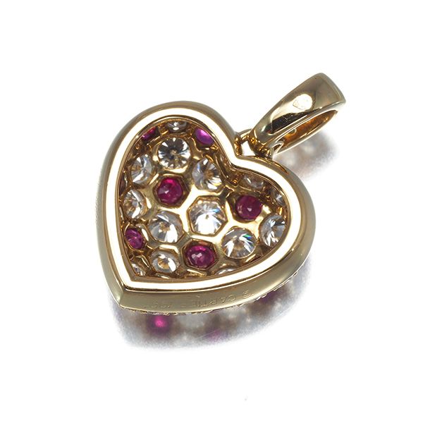 品 カルティエ ペンダントトップ ルビー ダイヤ ダイヤモンド ハート パヴェ K18YG 177836 FORTGASGNV_COM_BR