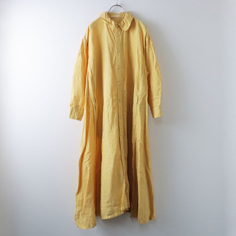 美品 2022SS ネストローブ nest Robe リネン ギャザーカラー