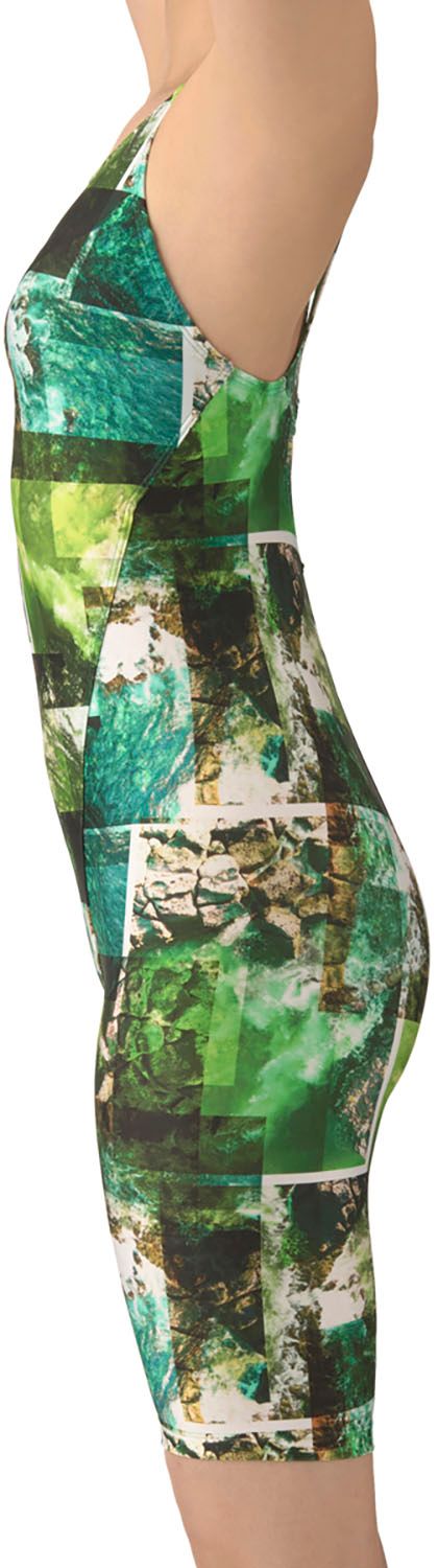  アリーナ arena スイミング フィットネスワンピーススパッツ オープンバック ハーフレッグ ぴったりパッド 水着 スイムウエア レディース 女性 大人 水泳 競泳 プール トレーニング 練習 GRGD グリーン×ゴールド その他 マリンスポーツ