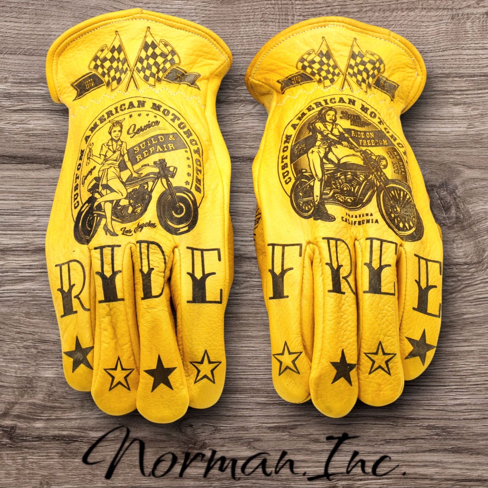 牛革 レザーグローブ バイク ハーレー 手袋カスタム ツーリング M