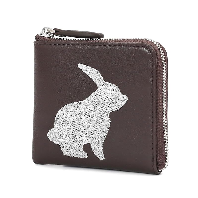 エッセンスオブポイズン ミニ財布 L字ファスナー コンパクト 財布 レディース KOKO ni IRUYOシリーズ KQV-3215 RABBIT ダークブラウン 0 DECORATOM_COM_BR