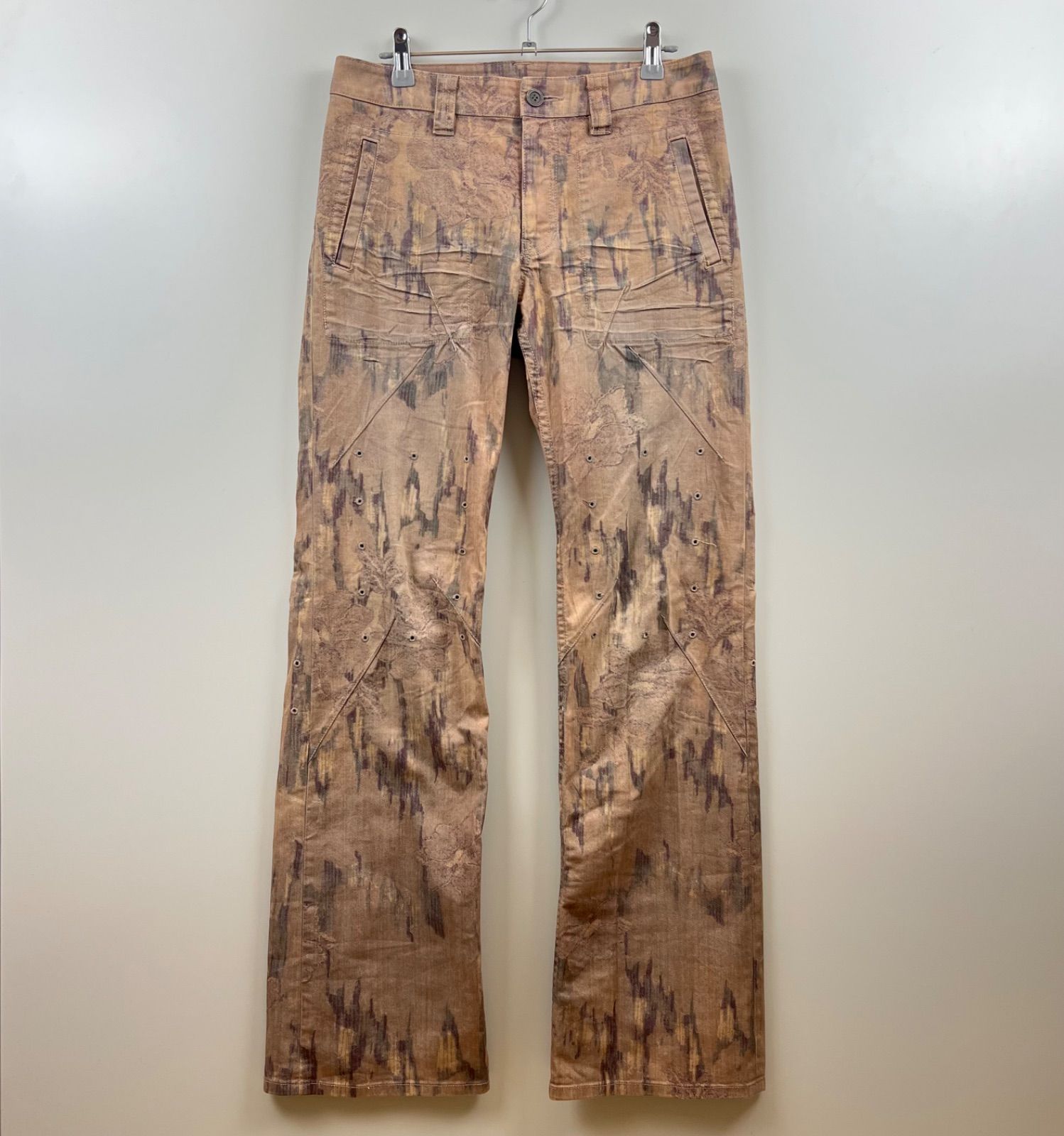 ISSEY MIYAKE 2003SS 花柄フレアパンツ 初期 パラシュート HaaT ISSEY MIYAKE 00s archive ventilation flower flare pants