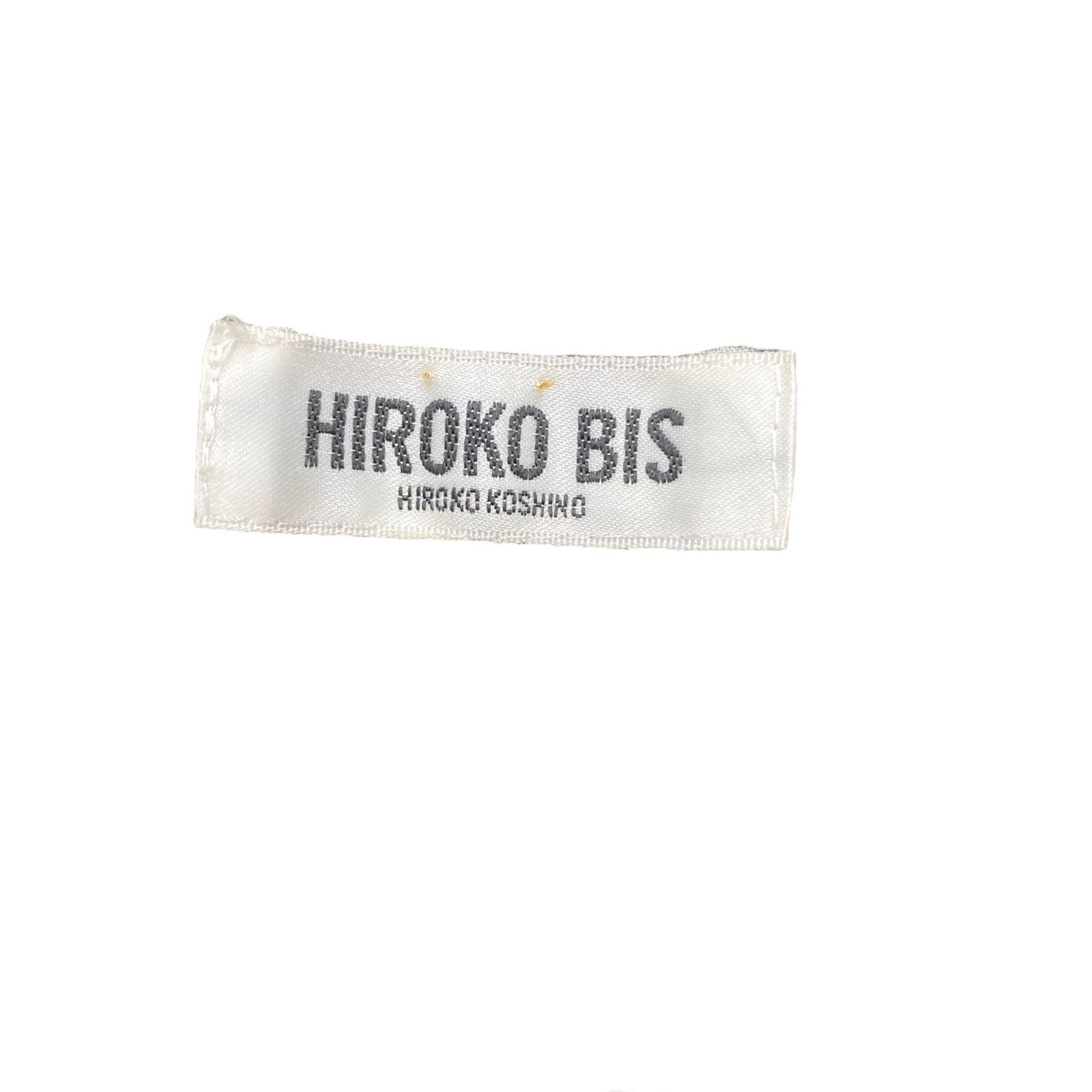 美品 HIROKO BIS ヒロコビス ワンピース ひざ丈 長袖 リボン ウエスト