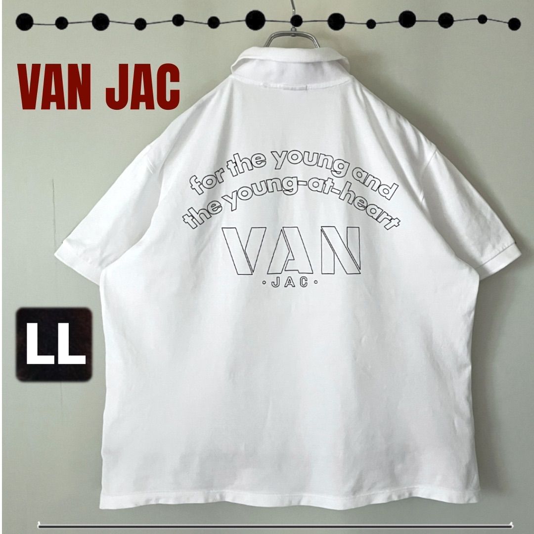 VAN JAC/ヴァンヂャケット☆鹿の子ポロシャツ ☆アウトラインロゴ 