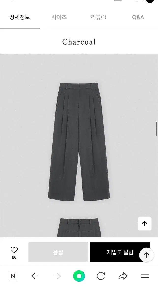 TILL I DIE Modern two tuck wool slacks チャコール