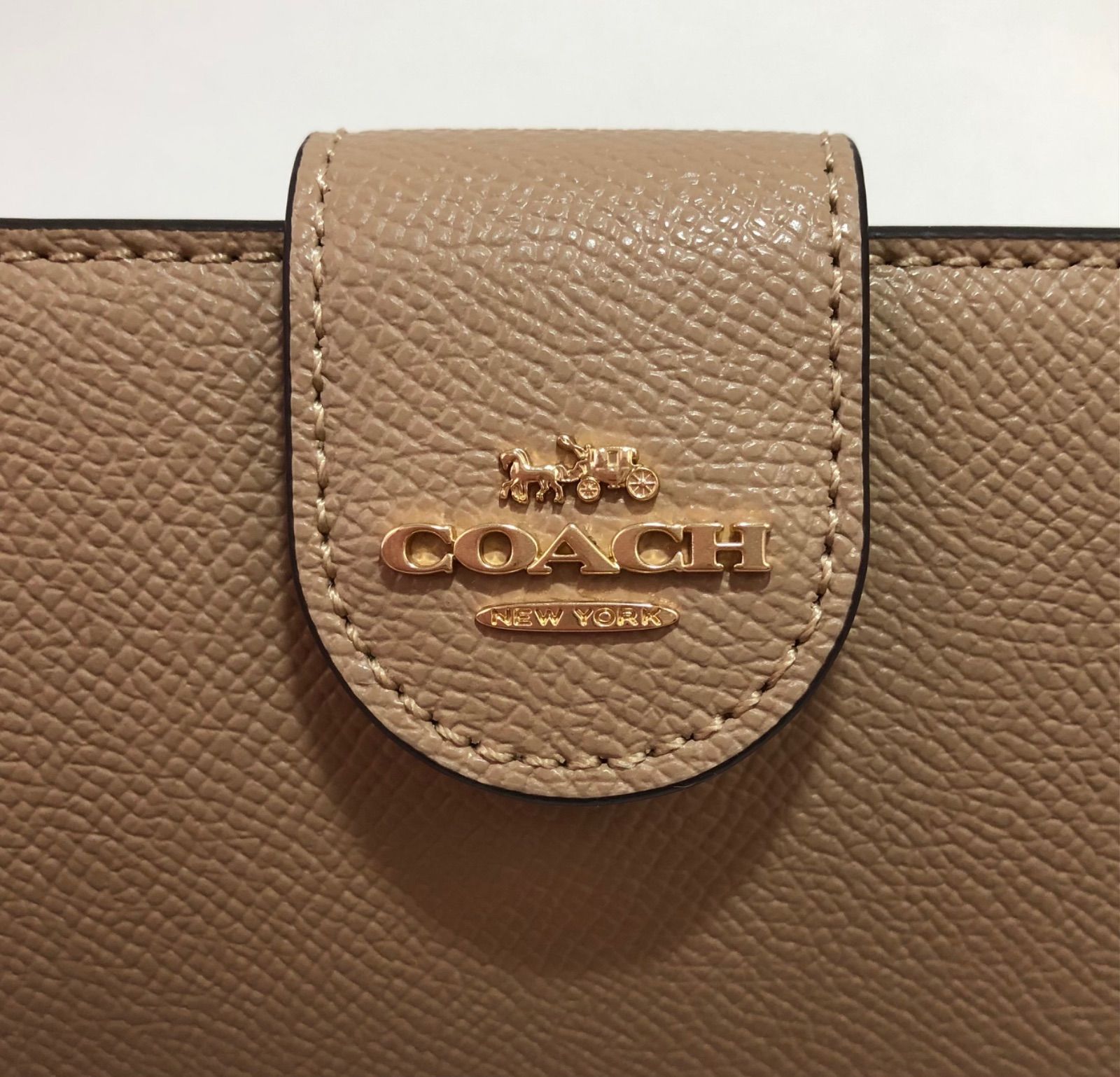 人気☆COACH コーチ 2つ折り財布 二つ折り ベージュ グレージュ トープ