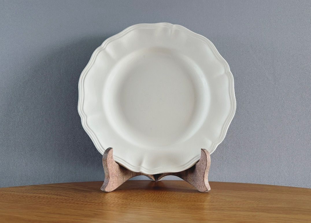 フランスの古い花リムプレート SARREGUEMINES Plate
