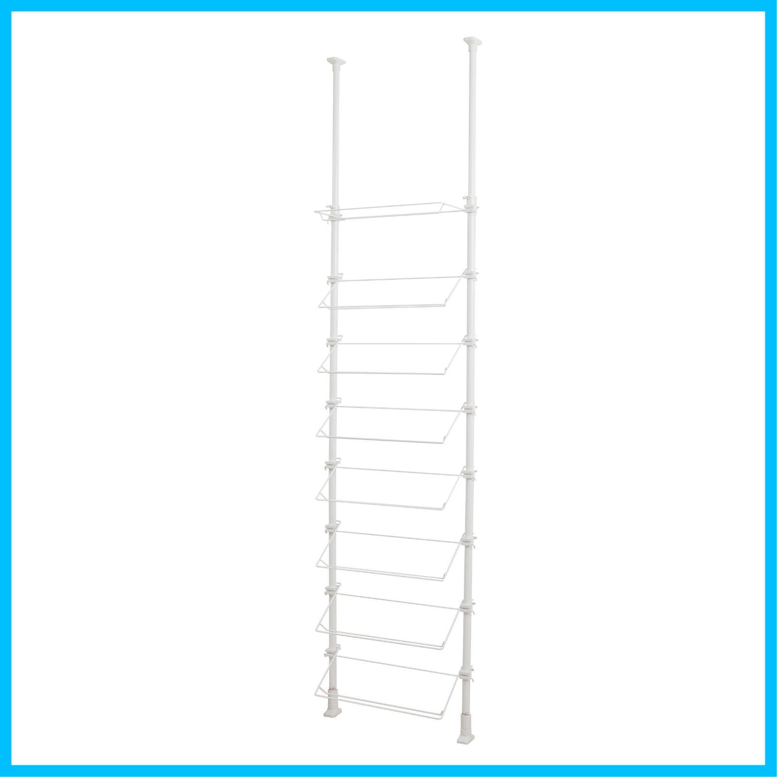 【最短発送】ホワイト 幅55cm高さ190~264cm ワイヤー1本棚タイプ 16足対応 TSR-55 突っ張りシューズラック SHINDO 平安伸銅工業 HEIAN