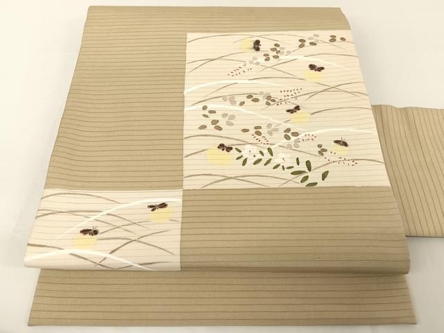 平和屋着物＊夏物 絽塩瀬 九寸名古屋帯 蛍 正絹 AABA2538np