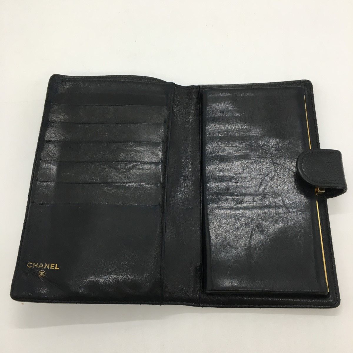CHANEL シャネル 財布 キャビアスキン デカココマーク がま口 ブラック ◎◎CHANEL シャネル キャビアスキン デカココ がま口 財布