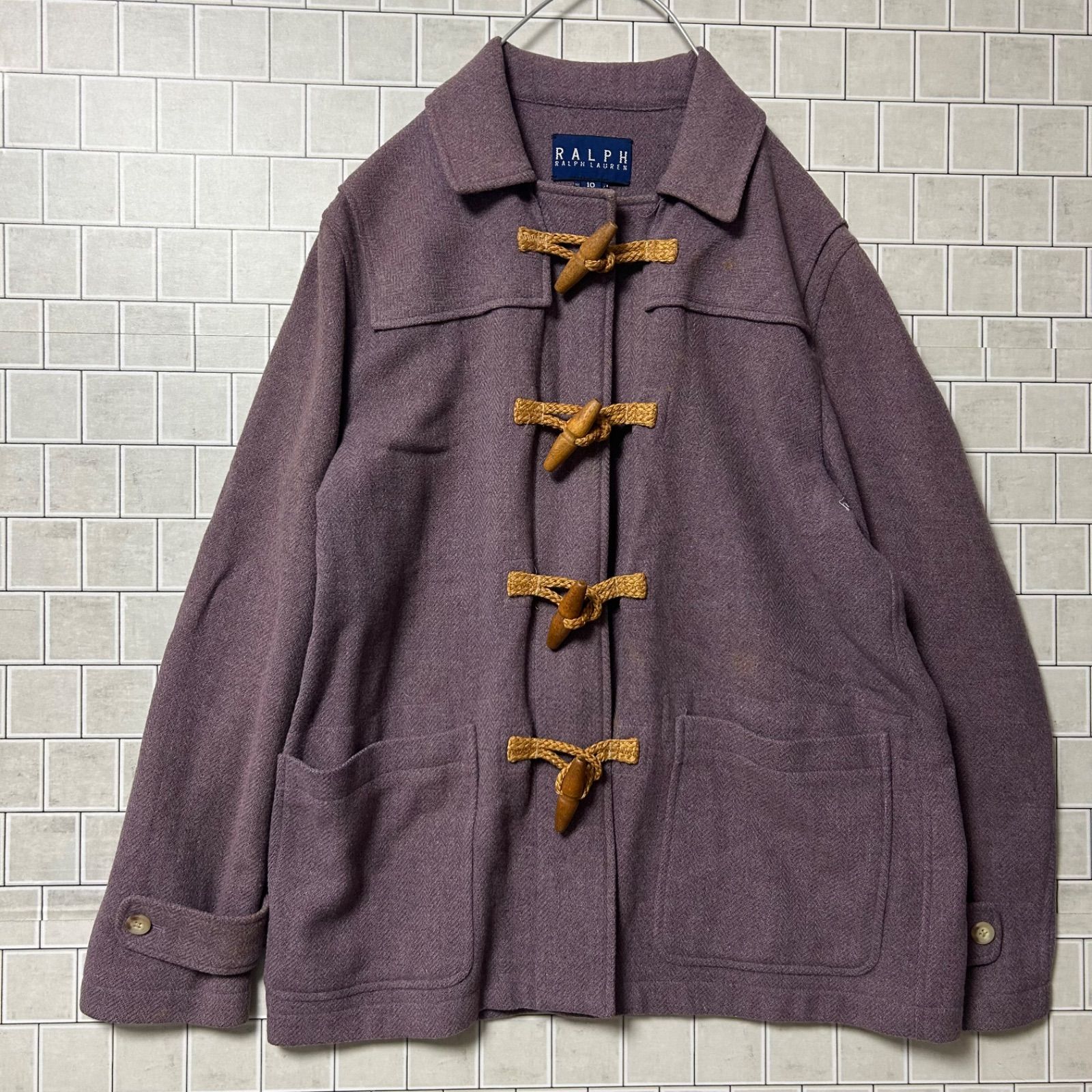 80s ラルフローレン ウール ショート ダッフル コート RALPH LAUREN 大文字タグ トグルボタン