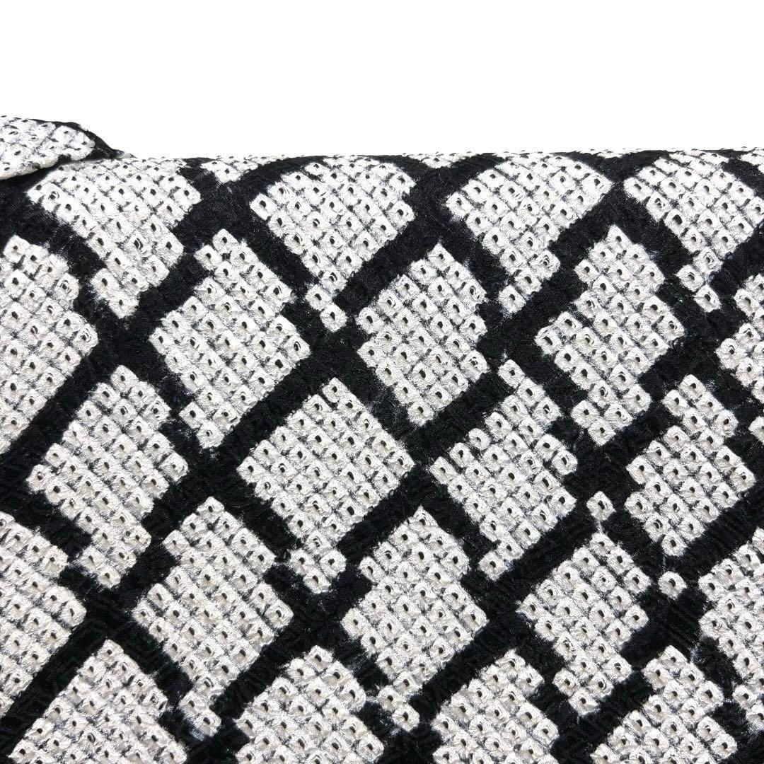 きぬたや 小紋 総絞り 菱 モノトーン 白黒 鹿の子 お洒落 着物 124a d 藤娘