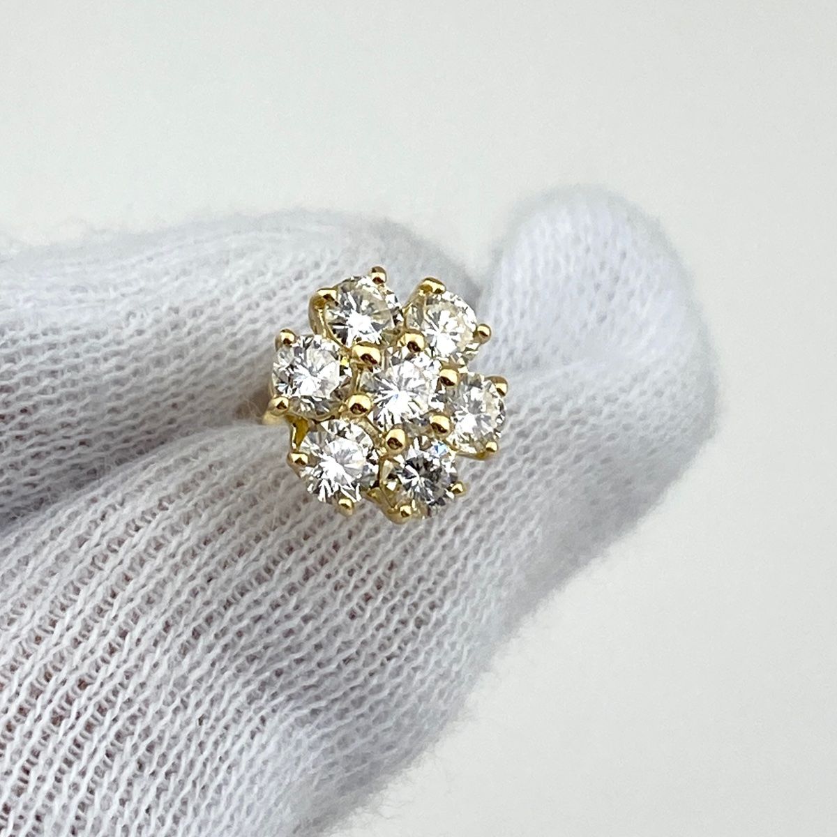 リメイク ダイヤモンド 0.825ct/0.805ct フラワーデザイン ピアス K18