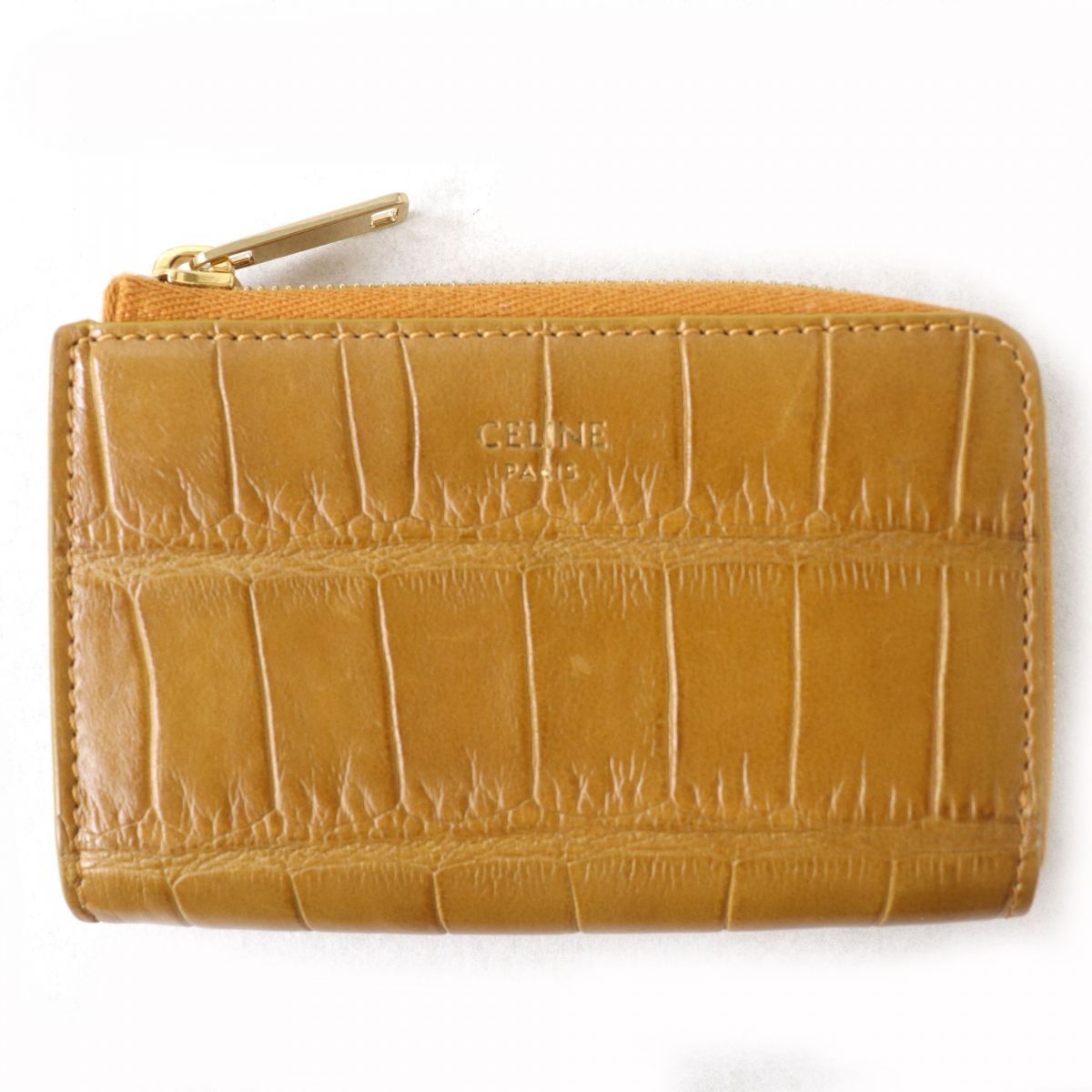 CELINE コインケース ブラウン CELINE セリーヌ マカダム ブラゾン レザー コインケース